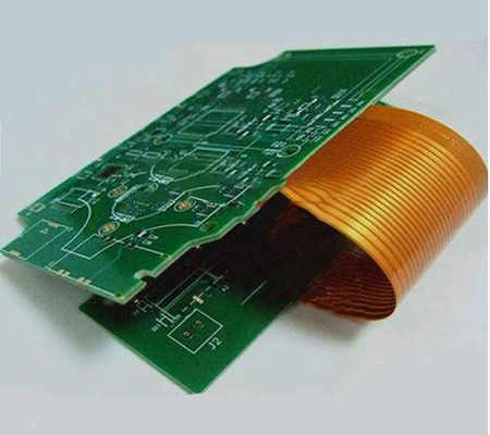 ราคาดี 6 แผ่น Rigid Flex PCB FR4 และ PI Materail ความกว้างเส้น 4 มิล สีดําและเหลือง Coverlay ENIG ออนไลน์